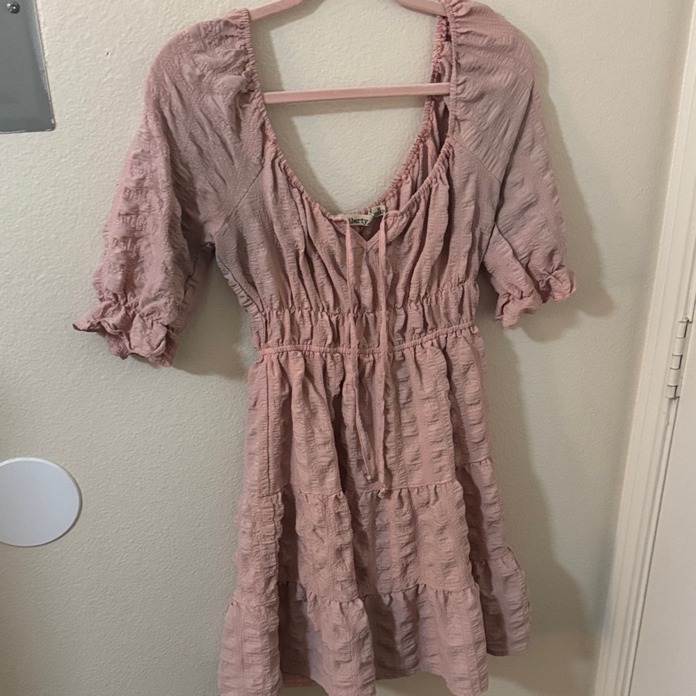 Liberty Love Blush Textured Mini Dress